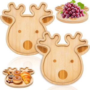 Assiette à nourriture pour enfants en forme de cerf en bambou, plateau à collation pour les repas des enfants - Product Image 5
