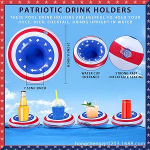 Inflatable American Flag Swimming Rings 90cm Adult Floating Floats For Pool Resort Hotel Use - Product Image 3