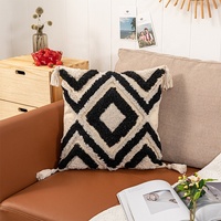 Taie d'oreiller en coton couvre Trow Boho broderie taie d'oreiller tissé à la main tufté brodé Boho housses de coussin pour canapé