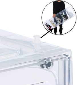 Large 9-Clear Plastic PP Stackable Shoe Storage Box Organizer Foldable Closet Shoe Rack Sneaker Container <b>Bin</b> Holder - Product Image 4