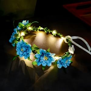 Coronas de Flores Luminosas con Luces LED, Guirnaldas de Peonías para Bodas, Cumpleaños, Mardi Gras, Fiestas - Product Image 2