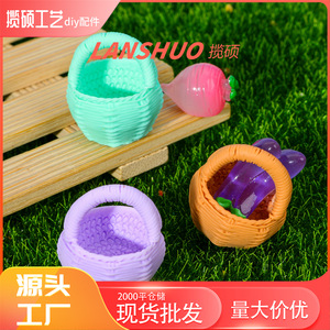 Mini Resin 3D Flower Basket Charms Colorful Handheld DIY Keychain Pendant Gift Accessory - Product Image 3
