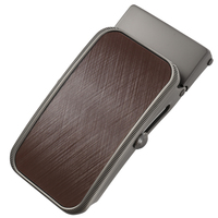 Boucle de ceinture automatique en alliage de zinc pour hommes, personnalisable au laser, avec panneau brossé, 2 couleurs, vente en gros