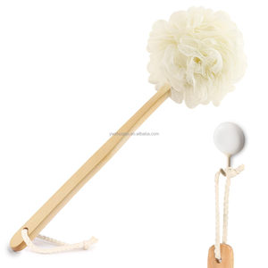 Brush Sponge <strong>Simple</strong> Design Loofah Wood Handle <strong>Exfoliating</strong> 6 Color Massage Brushes Soft Mesh Back Body Bath Shower Scrubber - Product Image 1