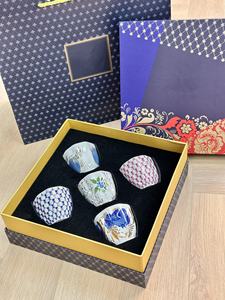 Ensemble de 5 tasses à lait en porcelaine osseuse russe royale multicolores avec boîte cadeau, lavable au lave-vaisselle, pour un usage domestique - Product Image 3