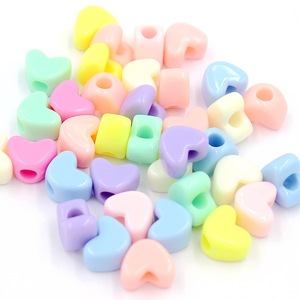 Tự làm trái tim hình ngôi sao Acrylic phụ kiện Macaron lỗ lớn đào trái tim hạt đầy màu sắc trái tim rắn màu Vòng đeo tay hạt lỏng - Product Image 4