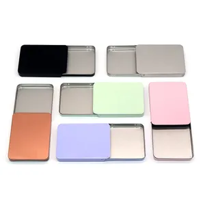 अनुकूलित रंगीन खींच-पुश खाली टिन के डिब्बे Tinplate धातु छोटे वर्ग आयरन टिन बॉक्स