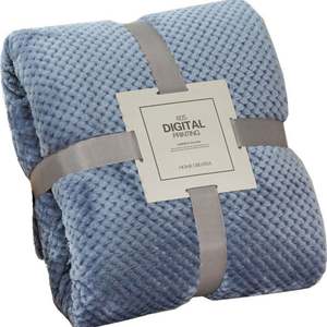 Manta de Invierno Ligera de Franela de Terciopelo de Color Sólido, Diseño a Cuadros de Piña, 45x65cm, Simplicidad Moderna - Product Image 2