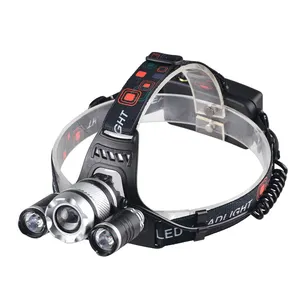 Powerful 3LED XML T6 R2 Head Torch USB Rechargeable Zoom Head Lamp Adjustable Wide Beam LED Headlamp