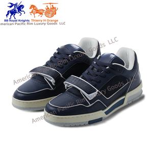 Chaussures de sport vintage de luxe pour hommes, en cuir de haute qualité, pour la marche, la course et le skateboard, à lacets, neuves - Product Image 5
