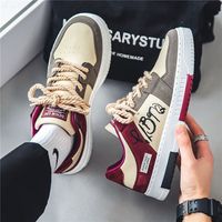 Chaussures de sport homme automne 2026 – Tendance japonaise décontractée, design urbain, à lacets, couleur unie, pour la marche, grande taille, coton et caoutchouc