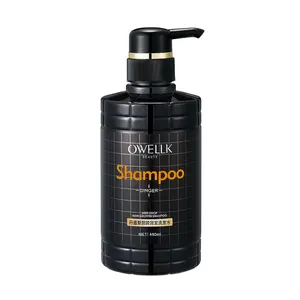 OEM ODM, shampoing à l'essence de gingembre naturel, shampoing nourrissant anti-décrochage et lissant pour la pousse des cheveux