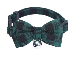PUPE Collar para Gato de Nylon con Lazo a Cuadros, Ajustable, con Hebilla de Liberación Rápida y Campana, Accesorios para Mascotas Pequeñas - Product Image 4