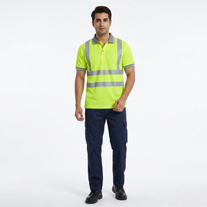 Chemises de sécurité, t-shirts de chantier haute visibilité, 100% coton, logo personnalisé imprimé, motif uni, manches longues ou courtes, vêtements de travail - Product Image 1