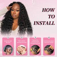 Extensions de cheveux humains au crochet pour femmes noires, bouclés Jerry, sans nœuds, effet plume, pré-séparées, lots de mèches au crochet invisibles