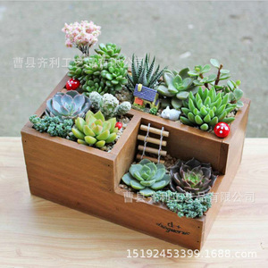 Caja de almacenamiento de escritorio de madera, organizador de oficina rectangular azul sin tapa para joyería, cosméticos, lápiz labial - Product Image 4