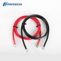 Câble de batterie solaire certifié TUV avec connecteur à embout de borne 5m 25mm2 Haute qualité Noir et rouge pour onduleur solaire