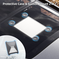 Kit de fixation par ventouse pour fenêtre de voiture Starlink Mini, couleur grise, portable, avec étui de protection en silicone