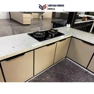 Factory Price Calacatta Quartz White Marble Slabs Manufacture Marble Quartz Countertop