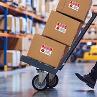 Autocollant d'avertissement personnalisé en vinyle pour poignée d'équipement médical, pour hôpital, pharmacie, entrepôt, boîte en carton, adhésif durable, sécurité