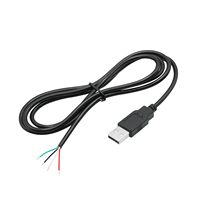 Câble d'alimentation USB A 4 broches mâle 1M/3FT, 5V/2A, câble de données d'alimentation à extrémité ouverte USB 4 broches, étamage de queue, pour équipement USB installé