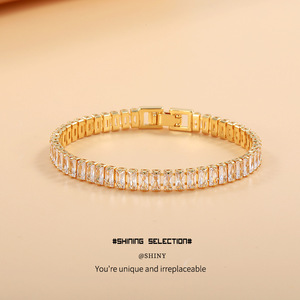 Fashion Beaded <b>Bracelet</b> <b>Red</b> Zircon Gold Plated Channel Setting Gift Jewelry Women's Accessory - Product Image 5