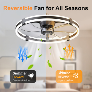 23.6'' LED <b>Ceiling</b> <b>Fan</b> Light <b>Remote</b>& APP <b>Control</b> DC Motor Aluminum Body 7 Blades 6-Speed Infinite Dimming fandelier for bedroom - Product Image 3
