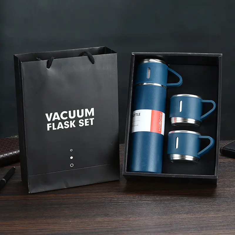 500ml businless corporate termo 3pcs double wall stainless steel travel vacuum flask cup gift set thermo manufacturers