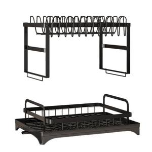 सिंक डिश ड्रेन रैक पर बहुक्रियाशील पकवान रैक पर अंतरिक्ष-बचत 2-टियर डिश सुखाने रैक - Product Image 6