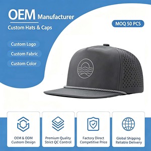 Wholesale Custom Design Your Own Logo <b>Mens</b> 5 Panel Laser Cut Hole Hat,<b>Flat</b> Bill Waterproof Hip Hop Gorras Snapback <b>Cap</b> - Product Image 1