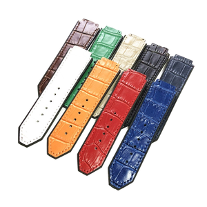 Bracelet de montre en cuir de silicone imperméable de luxe pour homme Maenwvo 25*19*22mm pour IWatch Interface convexe Boucle respirante - Product Image 1