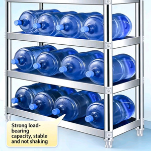 Stainless Steel Kitchen 4-Layer Heavy Duty Display Rack with 150kg Capacity Polished Surface Multifunctional <strong>Shelving</strong> - Product Image 4