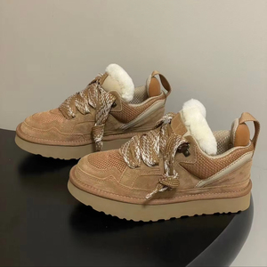 Fashionable trend brown casual shoes with thick rubber soles and anti-slip properties. High-quality sneakers. - Product Image 1