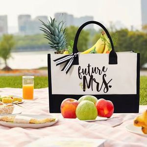 Cross-border Spot-stocked Blank <b>Canvas</b> Tote <b>Bags</b> <b>Large</b> Capacity with Logo Printing Personalized Custom Shopping - Product Image 5