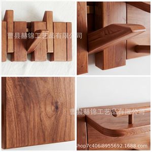 <b>Wall</b> Mounted Wooden Clothes Rack Solid Wood Piano <b>Key</b> Shape <b>Hooks</b> For Coat Hat Bag Storage Organizer - Product Image 3