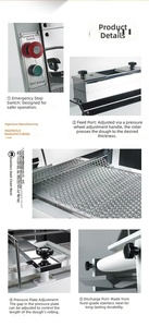 Machine à rouler la pâte à pain facile à utiliser, pour pain français et baguette, équipement <span class=keywords><strong>de</strong></span> boulangerie, capacité <span class=keywords><strong>de</strong></span> pâte 30g~1000g - Product Image 6