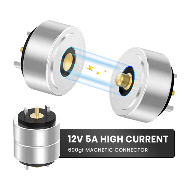 10mm Round Magnetic Pogo Pin Contact Head 5V-12V 2A Magnetic Charging Connector for Smart Devices