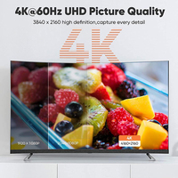Câble coaxial torsadé ultra HD 4K 60Hz en PVC pour Micro USB 2.0 vers USB-C mâle, fin et haute vitesse