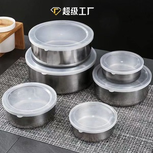 Juego de Recipientes de Acero Inoxidable para Almacenamiento de Alimentos, 5 Piezas, Redondos, con Tapa Hermética, Aptos para Refrigerador, para Uso Doméstico - Product Image 5