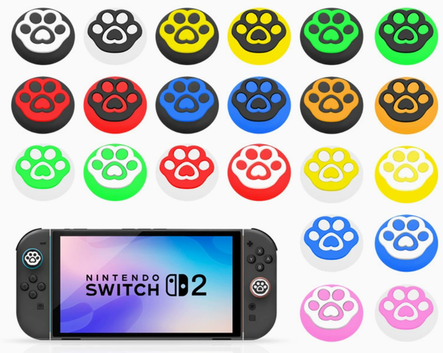 2026R for for 2 Joystick Caps with Dual Thumbstick Grip Cover Anti-Slip Plastic Protector