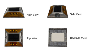 カスタムキャットアイロードリフレクティブロードスタッド100*100mm ABSマークVialeta Ojos De Gato交通警告製品 - Product Image 2