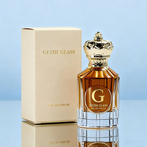 Botellas de Perfume Vacías de 50 <span class=keywords><strong>ml</strong></span> de Alta Popularidad, Botellas de Perfume Redondas Vintage Bonitas, Botella de Perfume de 50 <span class=keywords><strong>ml</strong></span> con Caja y Tapa de Corona - Product Image 1