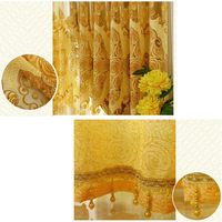 Rideaux brodés pour la maison, tissu occultant en polyester à motifs floraux exquis pour salon, chambre à coucher, tissu de rideau pour la maison