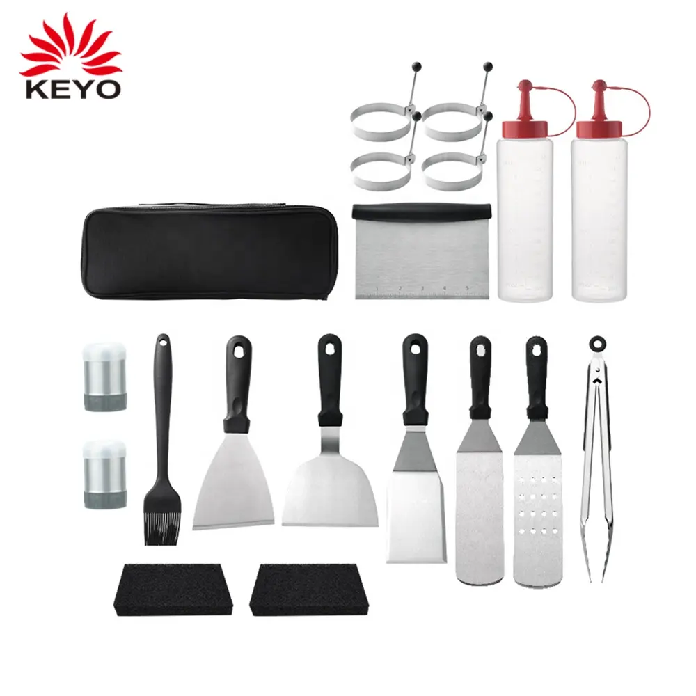 Hot Selling Flat Top Grills BBQ Bratpfanne Spatel Set Zubehör Kit für Geschenk