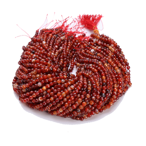 Perles en vrac WENCHI en agate et cornaline naturelles de 1 carat pour la fabrication de bijoux, taille brillante, 8 mm et 3 mm de hauteur - Product Image 1