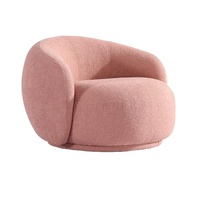 Furnitur Ruang Tamu Modern Bergaya, Sofa Kursi Santai Berlapis Beludru dengan Busa Kepadatan Tinggi dan Sandaran Lengkung