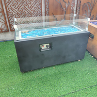 Foyer d'extérieur à gaz avec fonction d'eau Foyer carré en acier corten à faible teneur en fumée et bol d'eau pour foyer de table de piscine