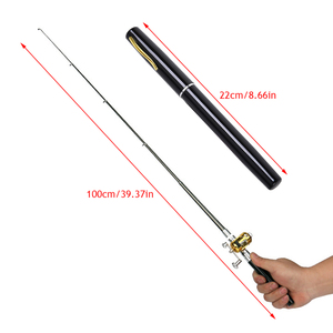 Portable Pocket Telescopic Mini <strong>Fishing</strong> Pole <strong>Pen</strong> Shape Folded <strong>Fishing</strong> <strong>Rod</strong> With Reel Wheel - Product Image 2