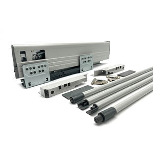 Système de tiroirs de rangement moderne en fer pour cuisine et salle de bain, à extension complète, avec panneau latéral double, réglable pour glissière inférieure - Product Image 1