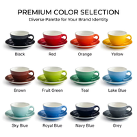 Ensemble de tasses et soucoupes à cappuccino en céramique de qualité commerciale Kingze 150 ml pour les chaînes de cafés